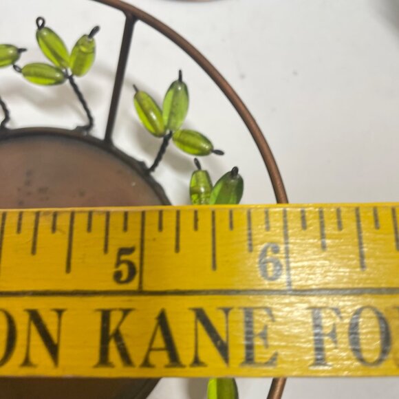 Decorative Shastra Copper & Green Beaded Candle Holder & Bowl Set Made in India - Picture 12 of 12